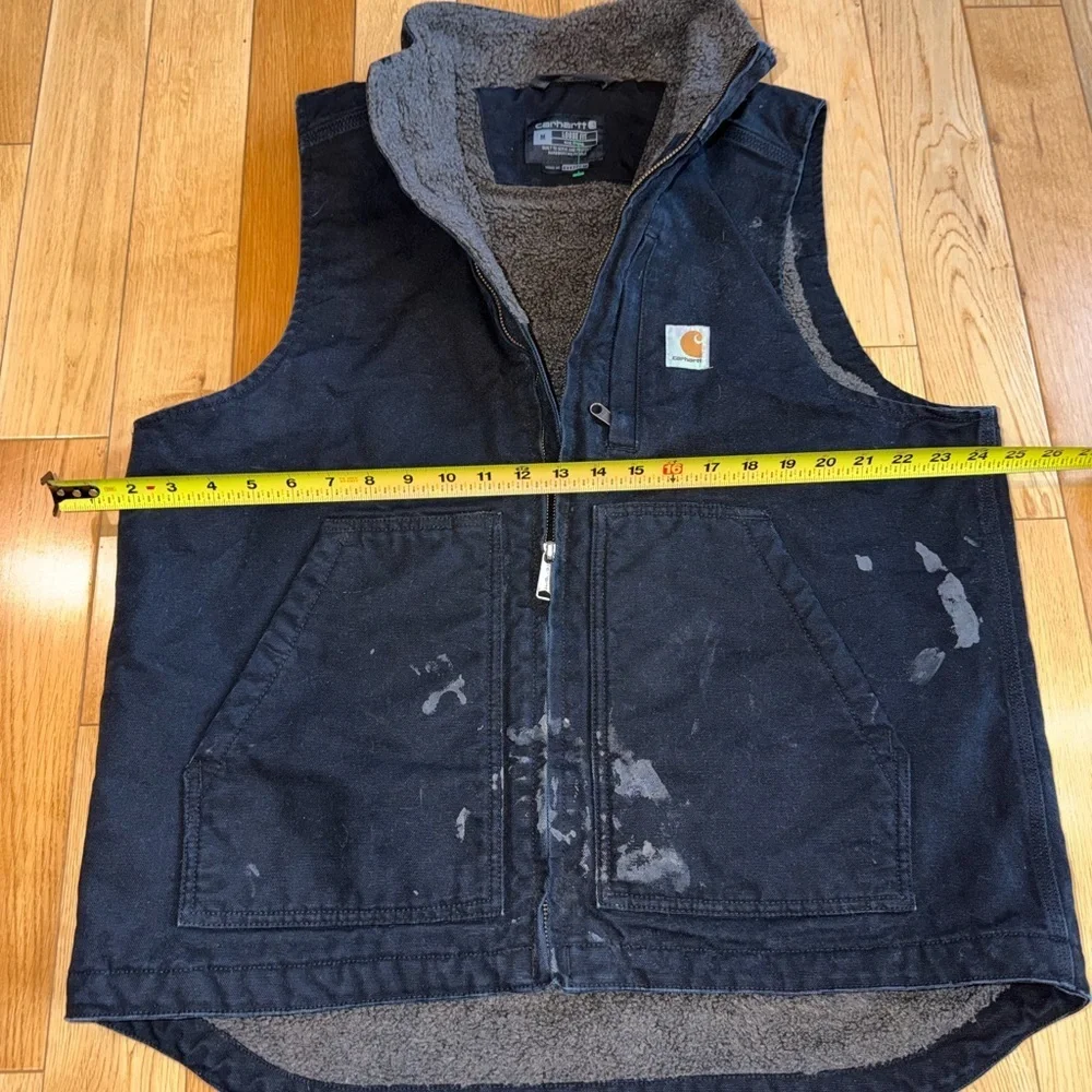 Carhartt mens Sherpa Lined Mock-neck Vest medium - Picture 4 of 8